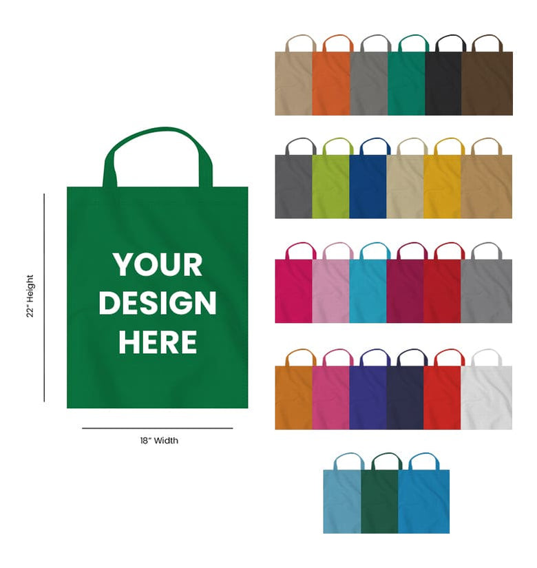 Handle Custom Printed Non-Woven Tote Bags - 18 x 22 | Value Tote Bags