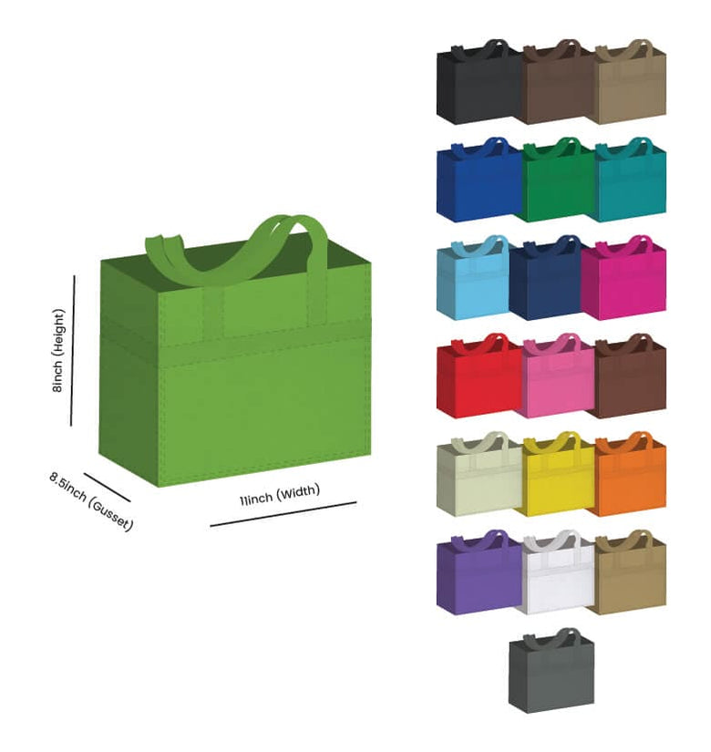 Reusable Non-Woven Grocery Shopping Tote Bags 11 x 8 x 8.5