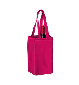 Reusable 1-Bottle Wine Tote Bags 5x11x5 with Bottom Gusset