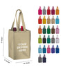 Reusable 2-Bottle Tote Bags 7.25x11x5 with Bottom Gusset