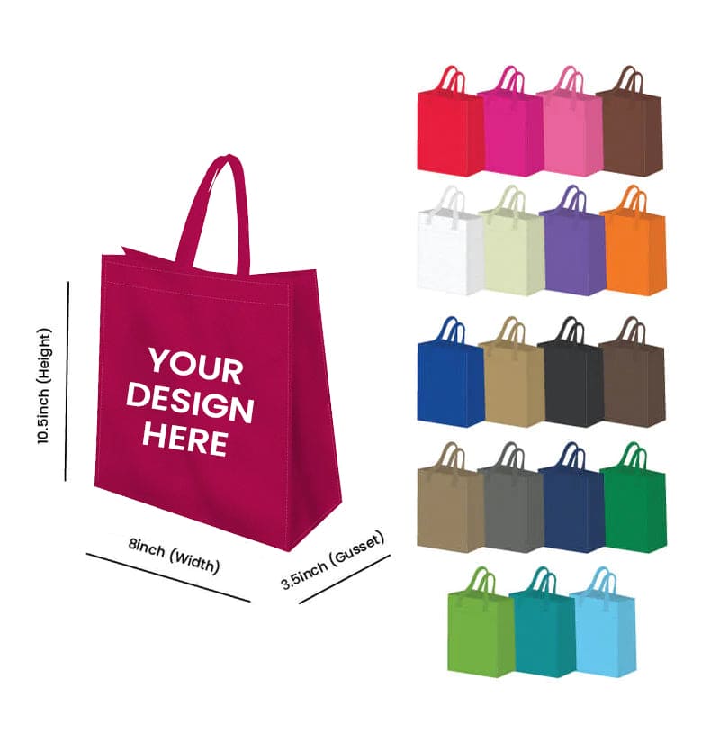 Reusable Heavy-Duty Non-Woven Tote Bags 8x10.5x3.5 – NonWovenbags