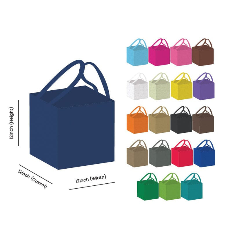 Custom Printed Non-Woven Bakery Tote Bags - 12x12x12 | Squared Tote Bags