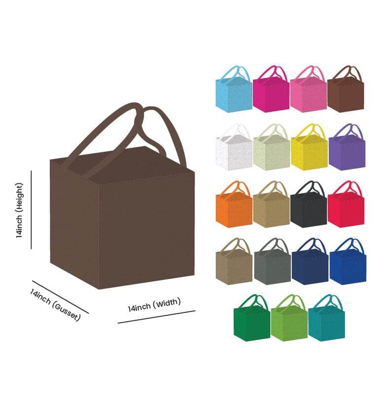 Custom Printed Non-Woven Bakery Tote Bags - 14x14x14 | Squared Tote Bags